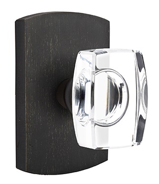 Emtek Windsor Crystal Knob with Sandcast Style 4 Rosette