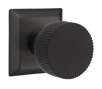 Emtek Conical Straight Knurled Door Knob with Quincy Rosette
