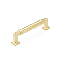 Schaub Haniburton 4 inch CC Cabinet Pull in Unlacquered Brass