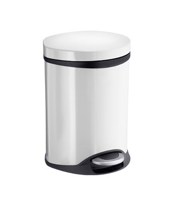Smedbo Outline Collection Pedal Bin - White Lacquered Stainless Steel