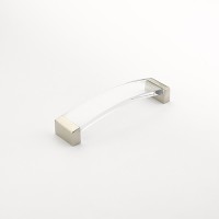 Schaub Positano 128 mm CC Clear Arched Cabinet Pull in Satin Nickel