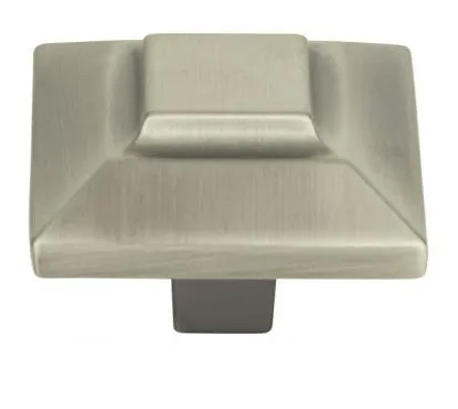 Atlas Homewares Trocadero Large Square Knob 1 1/2 Inch Pewter