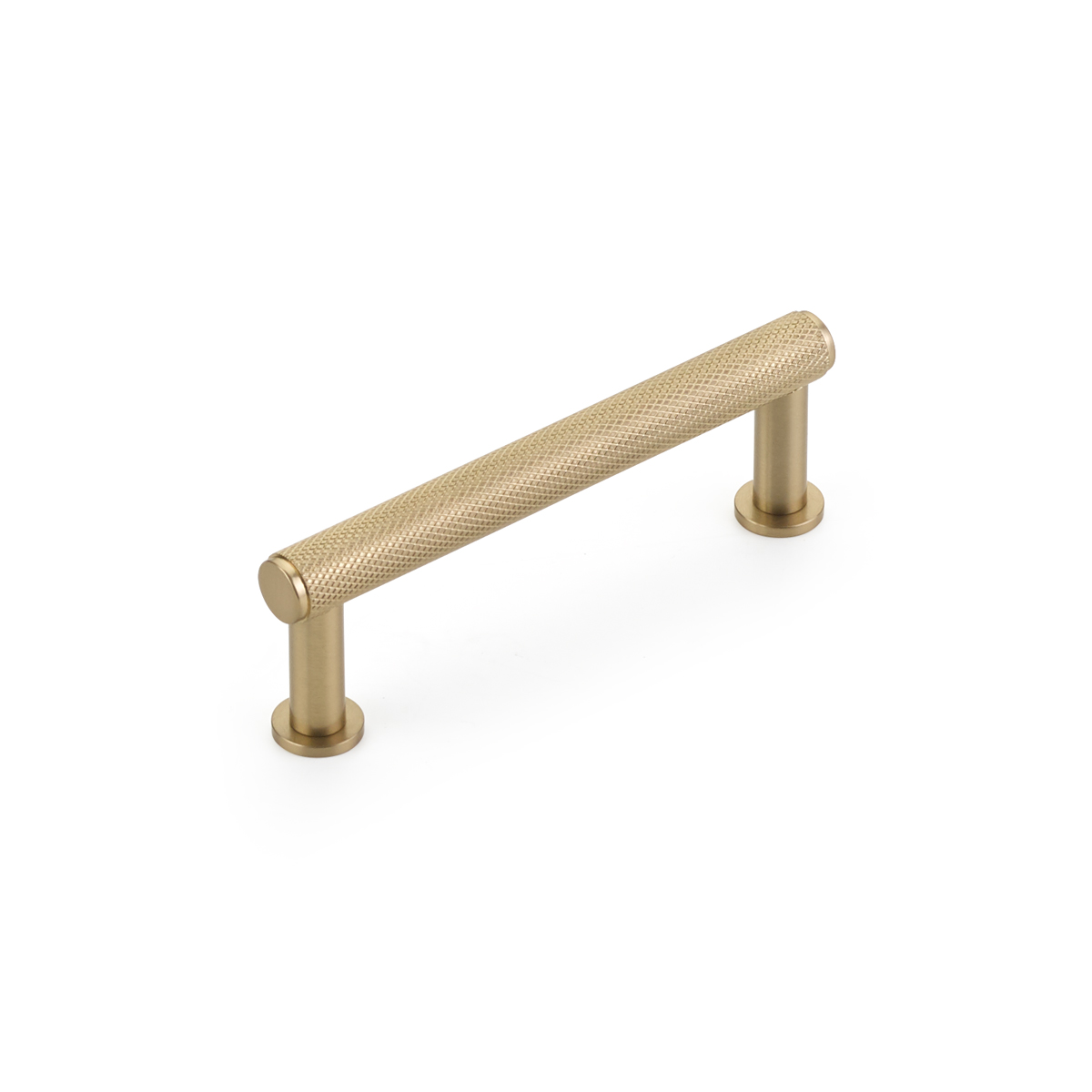 Schaub Pub House, 3-1/2 Inch cc Knurled Signature Satin Brass Pull