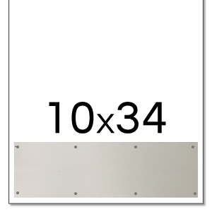 Trimco 10x34 Satin Stainless Steel Kickplate with Countersunk Holes