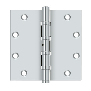 Deltana 5 Inch x 5 Inch Square Ball Bearing Hinge, Polished Chrome