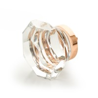 Schaub City Lights 1 3/4 inch Dome Glass Knob in Polished Rose Gold