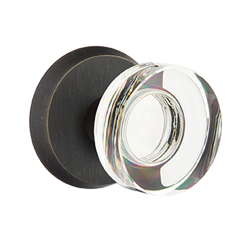 Emtek Disc Crystal Knob with Sandcast Style 2 Rosette