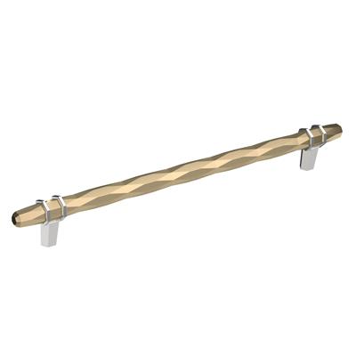 Amerock London 10-1/16 Inch cc Cabinet Pull Golden Champagne/Polished Chrome