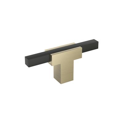 Amerock Urbanite 2-3/4 Inch Cabinet Knob Golden Champagne/Matte Black