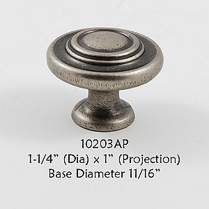 Residential Essentials 10203 Cabinet Knob in Aged Pewter