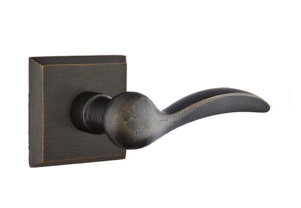 Emtek Sandcast Bronze Durango Lever with Style 6 Rosette