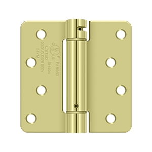 Deltana 4 x 4 Inch 1/4 Inch Radius Corner Single Action, Steel Spring Hinge - EACH
