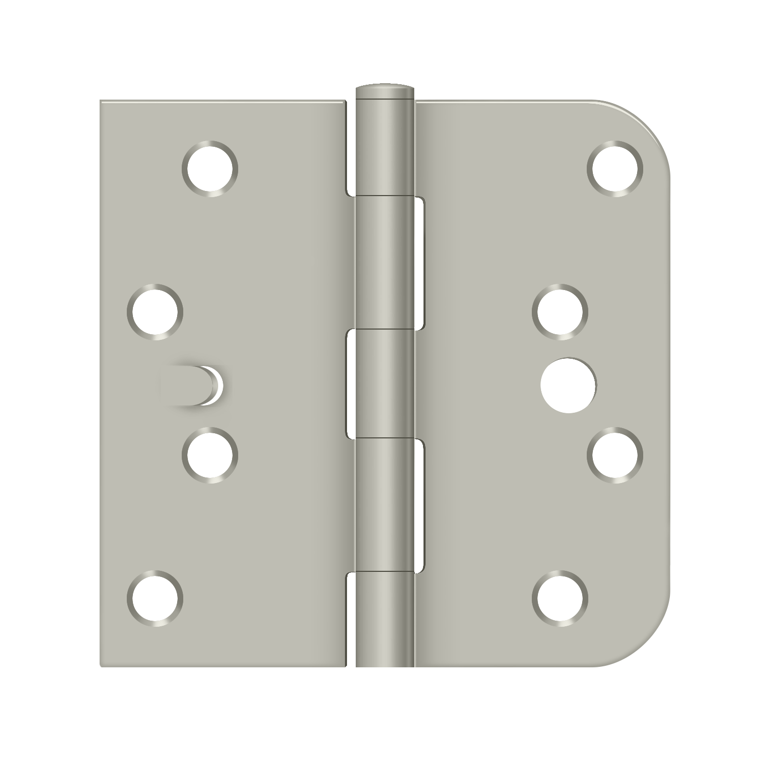 Deltana 4 Inch x 4 Inch x 5/8 Inch Square Hinge, Brushed Nickel