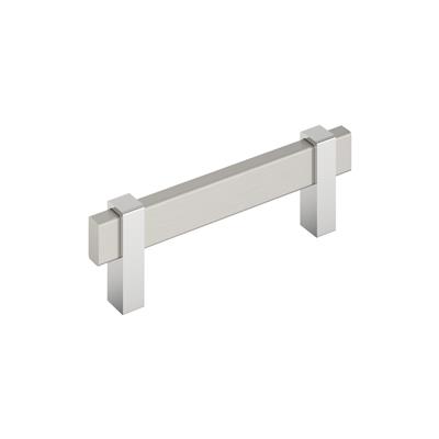 Amerock Mulino 3-3/4 Inch cc Cabinet Pull Satin Nickel/Polished Chrome