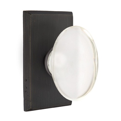 Emtek Sandcast Hampton Door Knob with Style 3 Rosette