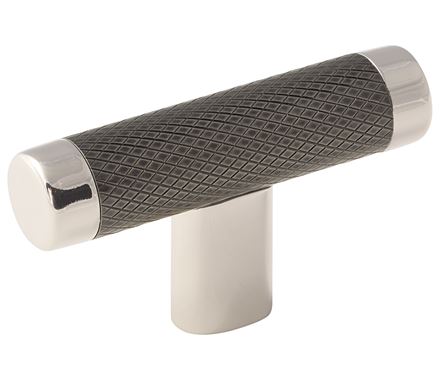 Amerock Esquire 2 5/8 Inch Cabinet Knob Polished Nickel/Gunmetal