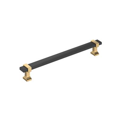 Amerock Overton 7-9/16 Inch cc Cabinet Pull Brushed Matte Black/Champagne Bronze