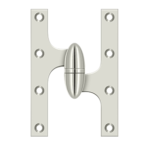 Deltana 6 Inch x 4 Inch Olive Knuckle, Right Hand Hinge, Polished Nickel