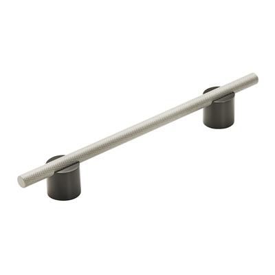 Amerock Transcendent 6-5/16 Inch cc Cabinet Pull Matte Black/Silver Champagne