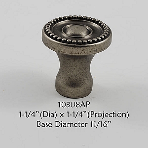 Residential Essentials 10308 Cabinet Knob in Aged Pewter
