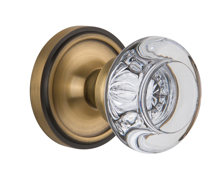 Nostalgic Warehouse Classic Rose with Round Clear Crystal Knob - Mortise Lock