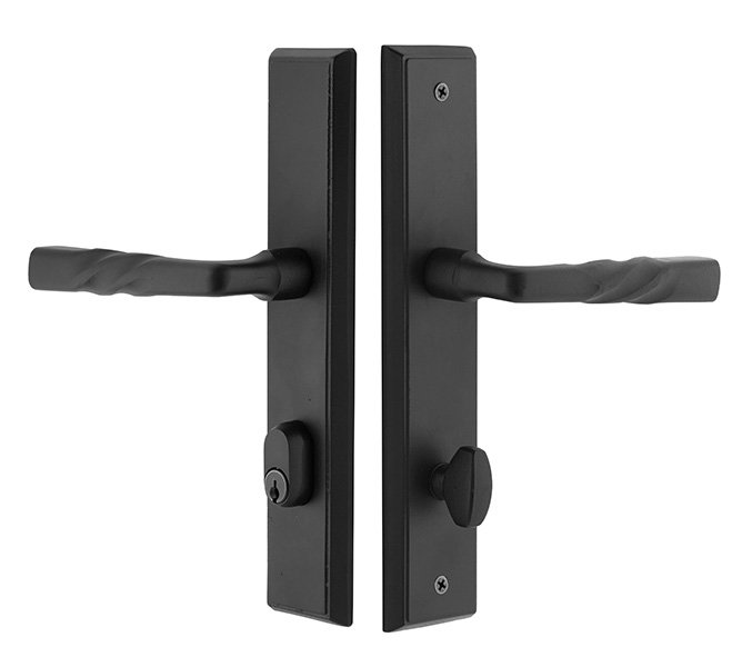 Emtek 10 Inch Sandcast Rectangular Stretto KEYED Sideplate Lock for NON STANDARD Bore Hole