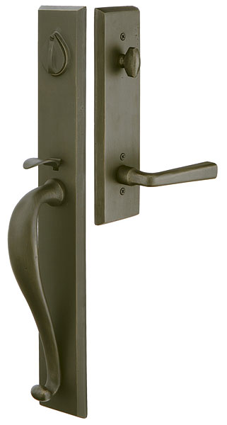 Emtek Sandcast Rectangular Full Length Handleset