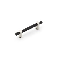 Schaub Fonce 4 inch CC Cabinet Pull in Matte Black with Polished Nickel Stem