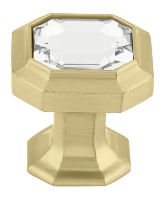 Top Knobs TK390HB Chareau Crystal Emerald Knob 1 1/8 Inch Honey Bronze