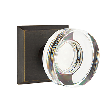 Emtek Disc Crystal Knob with Sandcast Style 6 Rosette