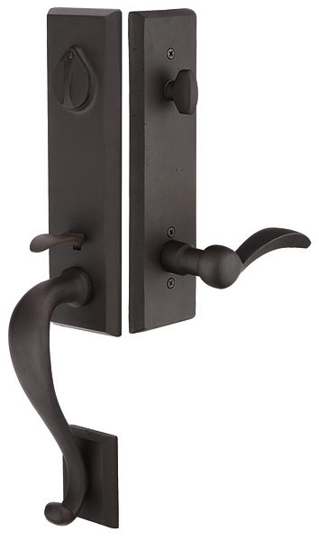 Emtek Sandcast Rectangular Monolithic Handleset