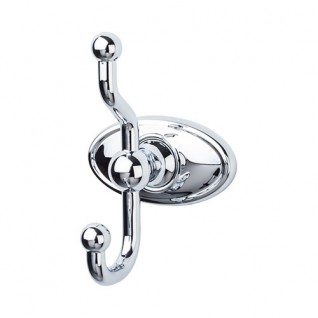 Top Knobs ED2PCC Edwardian Oval Double Towel or Robe Hook Polished Chrome