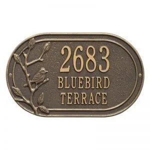 Whitehall Personalized Woodridge Bird Oval Plaque - Standard - Wall - 3 Line