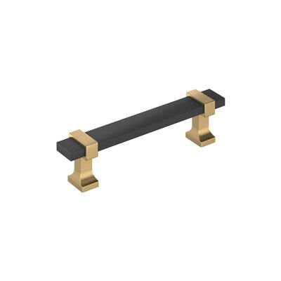Amerock Overton 3-3/4 Inch cc Cabinet Pull Brushed Matte Black/Champagne Bronze