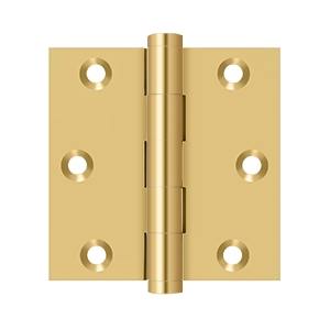 Deltana 3 x 3 Inch Solid Brass Square Corner Hinge - Pair