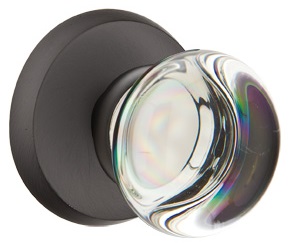 Emtek Providence Crystal Knob with Sandcast Bronze Style 2 Rosette