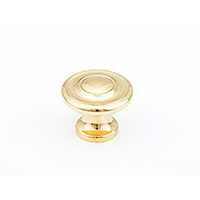 Schaub Traditional Designs Round Knob 1 1/4 inch dia Polished Brass