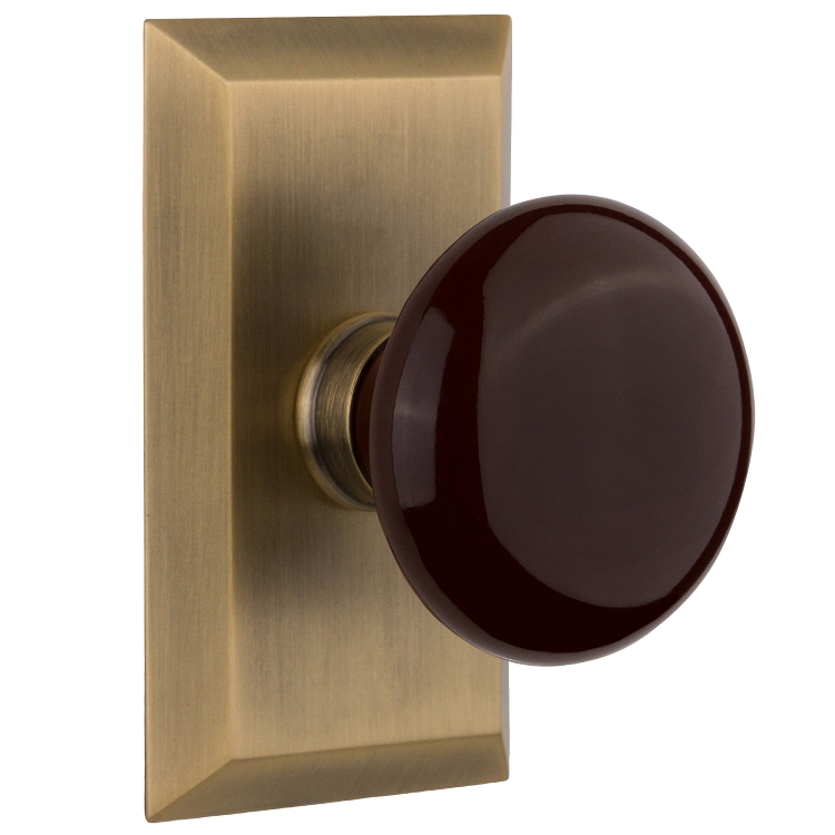 Nostalgic Warehouse Studio Plate with Brown Porcelain Knob