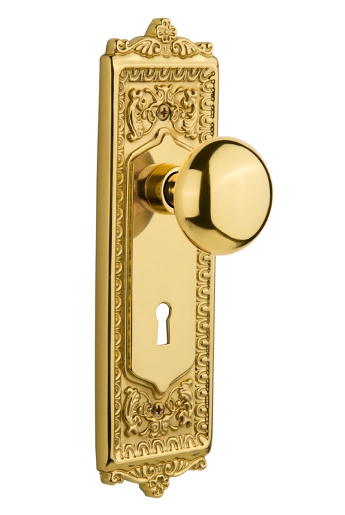 Nostalgic Warehouse Egg and Dart Plate with New York Knob - Mortise Lock