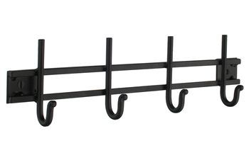 Beslagsboden Profile Rustic Collection Quadruple Hook Rack - Black Wrought Iron