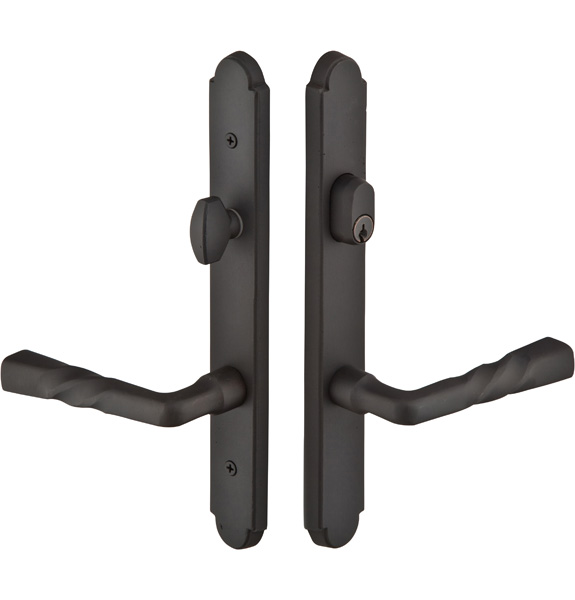Emtek Configuration 4 Sandcast Arched 1 1/2 Inch x11 Inch Multi Point Lock Trim Only