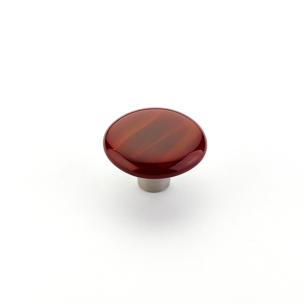 Schaub Ice, Round Scarlet Silk Round Knob