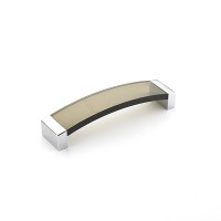 Schaub Positano 128 mm CC Smoke Arched Cabinet Pull in Polished Chrome