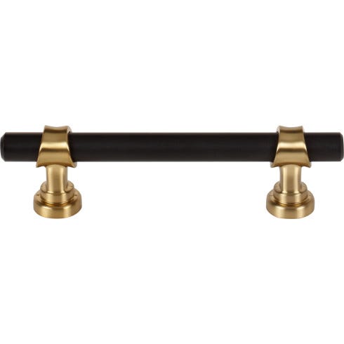 Top Knobs Dakota M2704 Bit Pull 3 3/4 Inch CC Flat Black and Honey Bronze