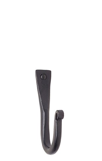 Beslagsboden Classic Rustic Collection 2 3/8 Inch Single Hook - Black Wrought Iron (Pair)
