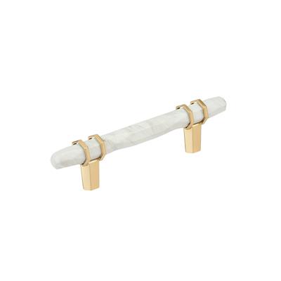 Amerock Carrione 3-3/4 Inch cc Cabinet Pull Marble White/Champagne Bronze