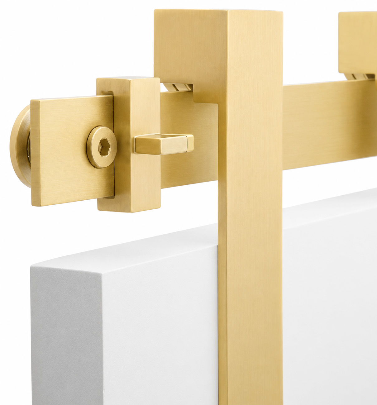 Emtek Low Profile Concealed Wheel Sliding Barn Door Kit - Satin Brass PVD
