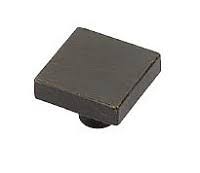 Emtek Sandcast Bronze 1 5/8 inch Rustic Modern Square Knob
