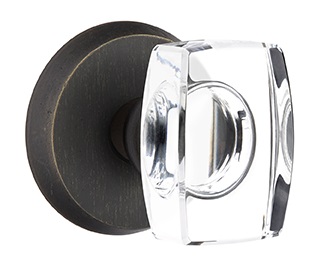 Emtek Windsor Crystal Knob with Sandcast Style 2 Rosette
