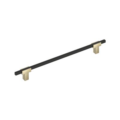 Amerock Urbanite 10-1/16 Inch cc Cabinet Pull Golden Champagne/Matte Black